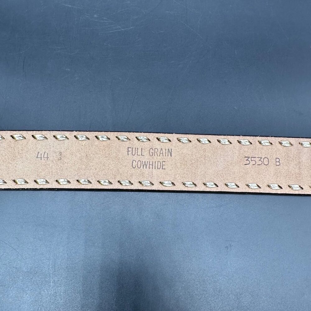 Vintage Leather Belt Eagle Leaf Western Personalized Ron Size 44 Handmade Retro - Picture 6 of 9